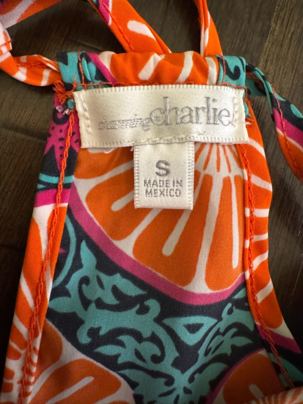 Charming Charlie Citrus Print Halter Dress Size Small - Picture 3 of 5